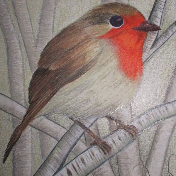 Pencil Robin Greeting Card with Envelope