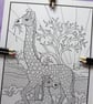 Mother & Baby Giraffe A4 Colouring Page Printable JPG by S Godwin Studio - Image 2