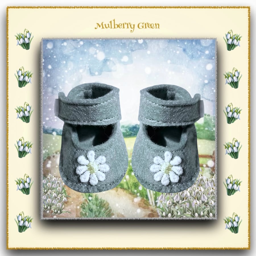 Silver Grey Daisy Shoes