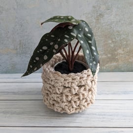 Crochet vase,recycled jar cover, home decor