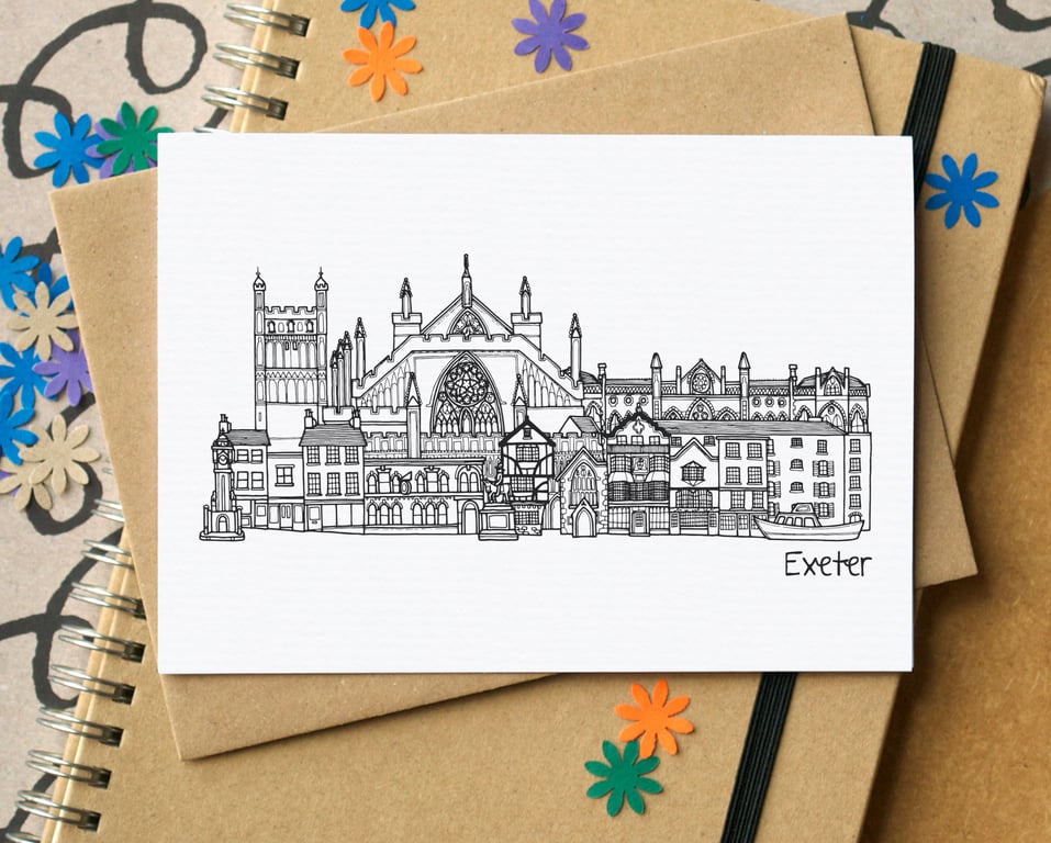 Exeter Skyline Greetings Card