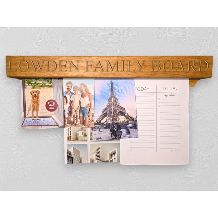 Oak Artwork Display Rail – Personalised Family Organiser