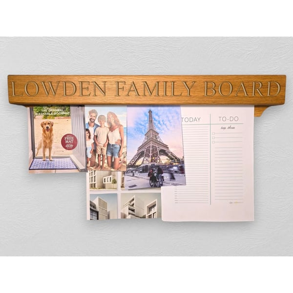 Oak Artwork Display Rail – Personalised Family Organiser