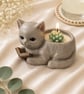 Enchanted Cat Candle – Handmade Mint Green Bubble Candle - Image 2