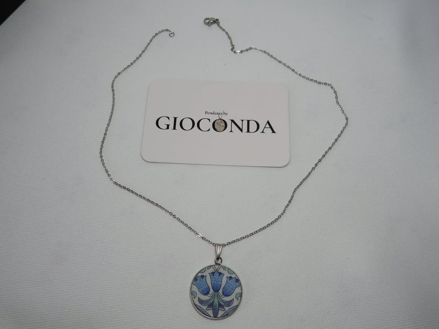 Hand Crafted Pretty Pendant - Made Using Liberty Print Fabric 