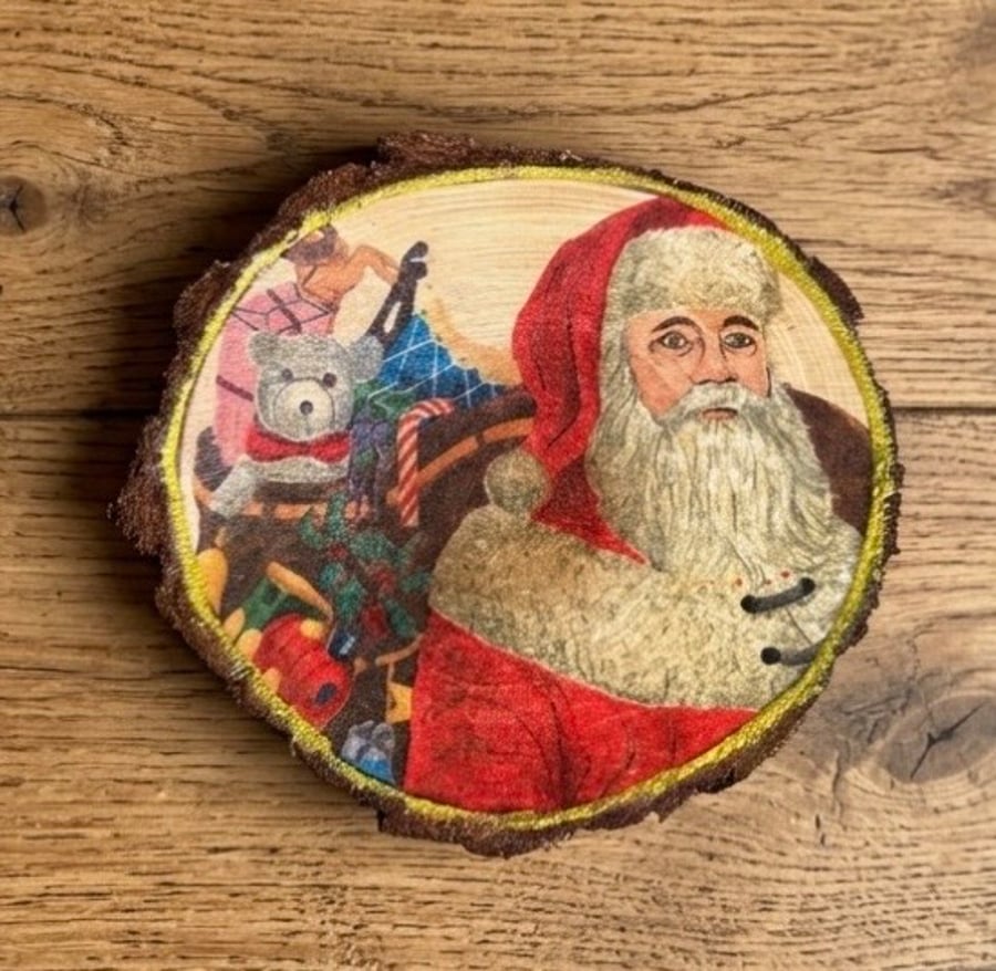 Christmas Wooden Disc Drinks Coaster