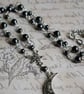 Filigree Crescent Moon Necklace with Hematite Beads - Image 5