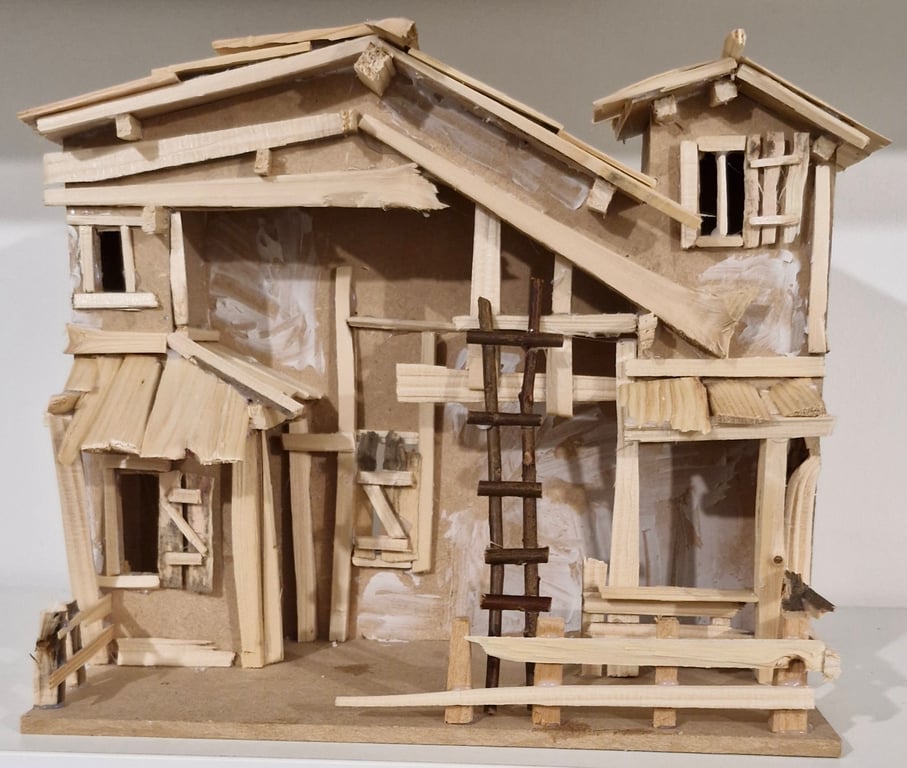 Wooden Christmas Nativity Stable, Manger 