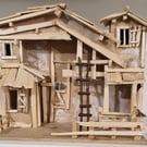 Wooden Christmas Nativity Stable, Manger 