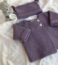 Hand Knitted Complete Baby Girl's "Coming Home" Matinee Set (newborn) - Image 2