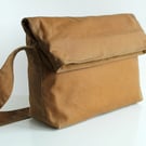 Minimal fold top bag in sand waxed canvas by Minus
