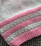 14" White & Pink Newborn Girls Round Neck Cardigan  - Image 5
