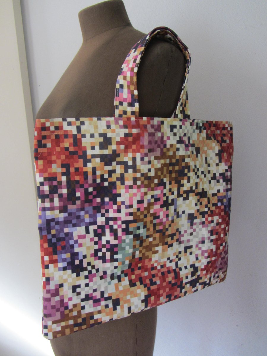 Fun geometric tote bag. Christmas gift. Shopping bag.