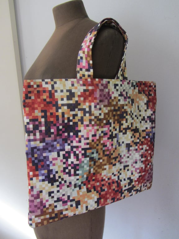 Fun geometric tote bag.  Shopping bag. Book bag
