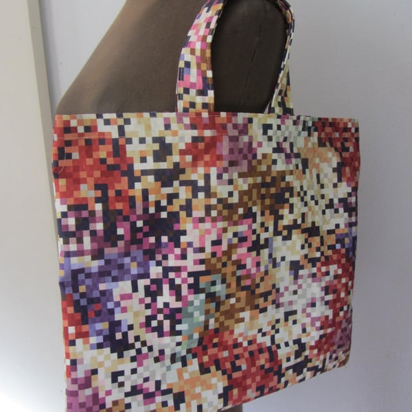 Fun geometric tote bag.  Shopping bag. Book bag