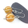 Silver and jade Gooseberry earrings