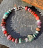 Silver and mixed gemstone bead bracelet - Image 10