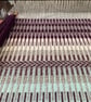 Rosanna cushion: Aubergine, Minty Green & Ecru. Handwoven in Wales - Image 4