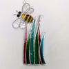 Stained glass Bee with Grass Suncatcher