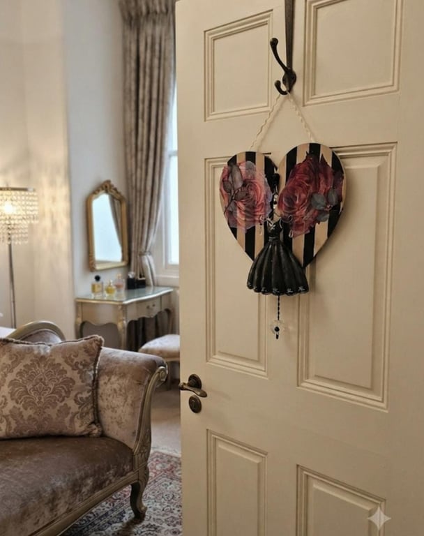 Boutique Hand Painted Decorative Wall Art Jewellery StorageDressing Gown Hanger 