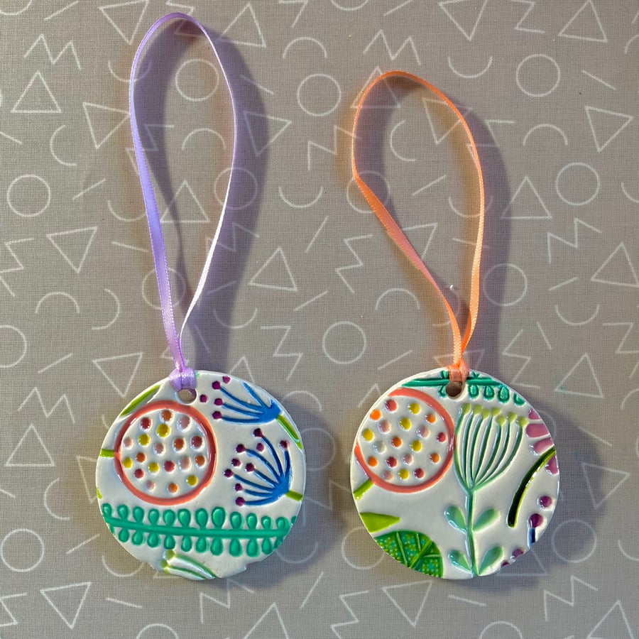 SALE Handmade Spring Ceramic Hanger, Hanging Spring Decoration