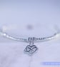 Sterling Silver Infinity Heart Charm Bracelet Stretchy Handmade Romantic - Image 5