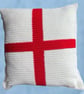 Handmade Crochet Cushion Cover with Pad - England Flag St George's Cross 16x16"