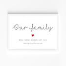 Personalised Our Family Print