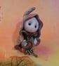 Tiny Treasury Gnome 'Celestine' with keys OOAK Sculpt by Ann Galvin - Image 2