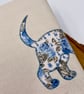 Reusable Appliqué A5 Notebook Cover with Notebook Included – Handmade Blue Flora - Image 5