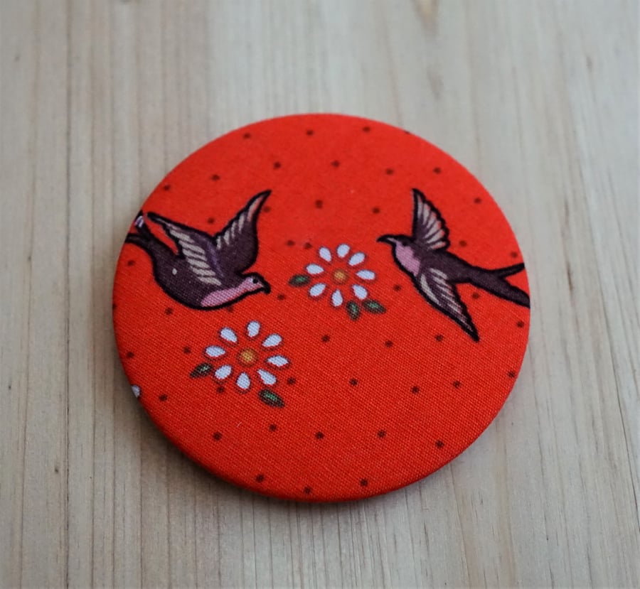 Vintage Love Bird Pocket Mirror