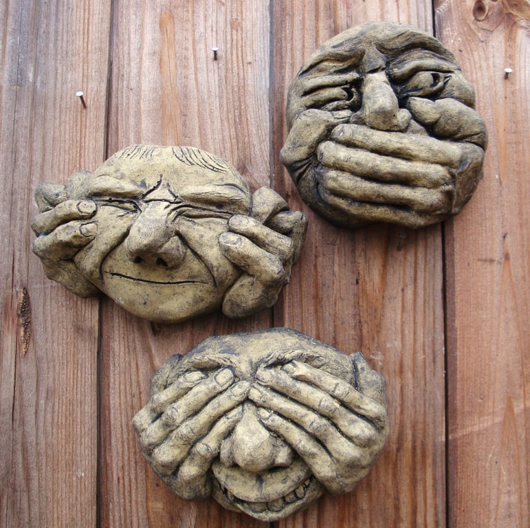 Hear See Speak No Evil - Set of 3 Plaques