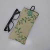 Glasses case made with green leaf fabric