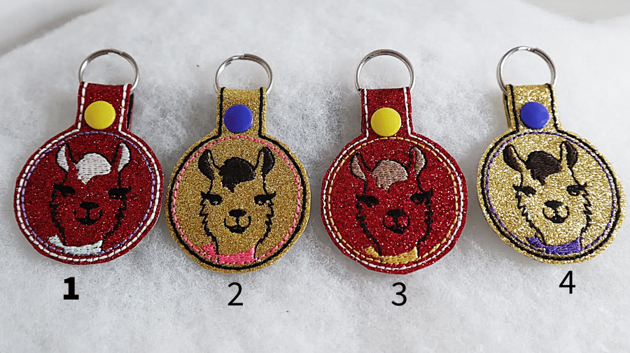 Alpaca - Lama Glitter felt keyrings