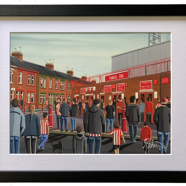 Sunderland AFC, Roker Park, Quality Framed Football Art Print.14" x 11" Frame