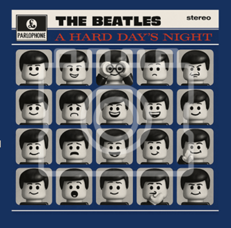 LEGO-Inspired The Beatles "A Hard Day’s Night" – 5x5" Mounted Print