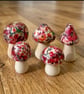 Set of 5 Wooden Minature Toadstools 