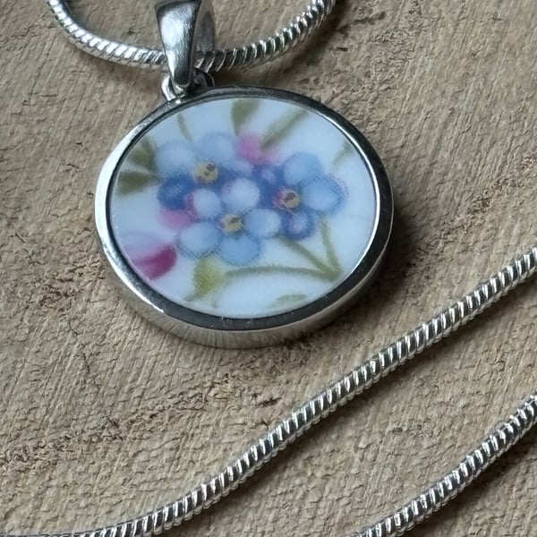 Handmade Necklace, Unique, Eco Friendly Gifts. Forget me not. Christmas Gifts