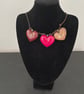 'Mia' Trio of Resin Hearts Necklace