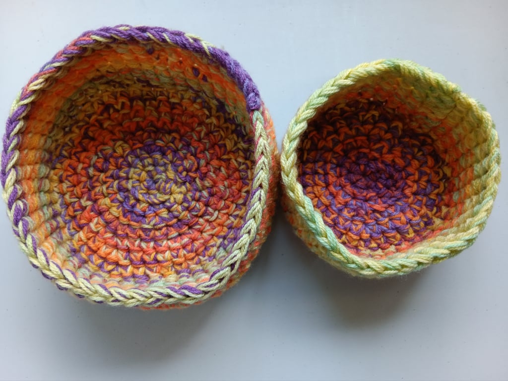 Crochet Nesting Baskets (Citrus and Grapes) - set of 2, so practical!