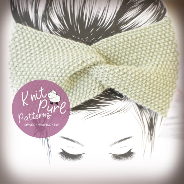 Womens Headband Knitting Pattern Aran Twisted Style Easy Knit Yourself KPPA14