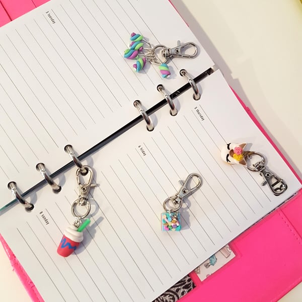 Retro Unicorn themed planner charms, stitch markers, bag charms CHOOSE