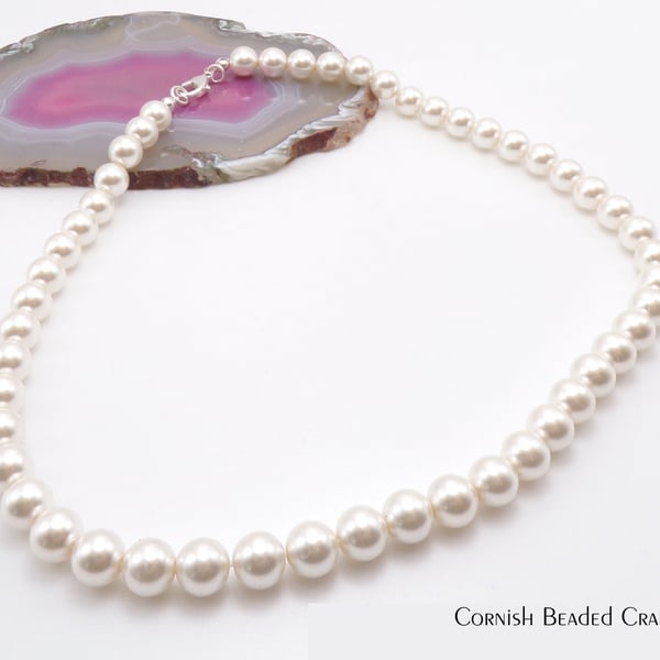 Precious White Pearl 4mm-6mm or 8mm Pastel Palette. - FREE UK P&P