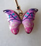 Pink and Blue Butterfly Earrings with KC Gold Ear Wires - Image 3