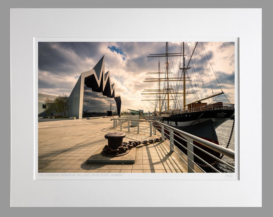 The Riverside Museum and Tall Ship, Glasgow - A3 (50x40cm) Unframed Print