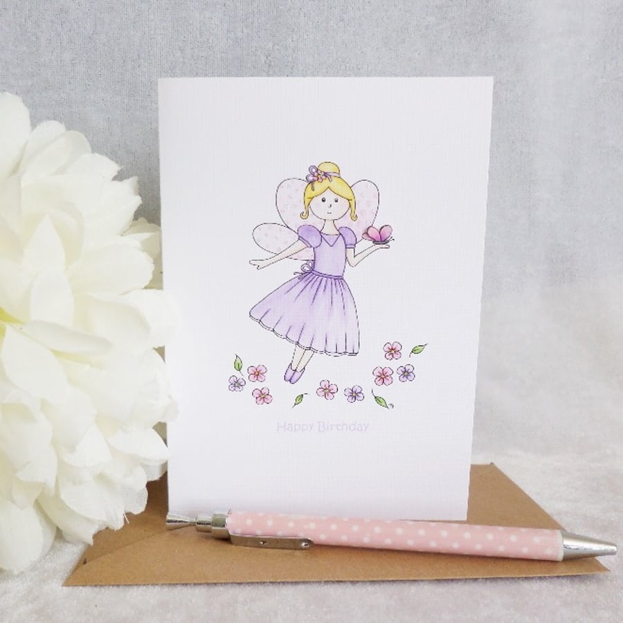 Fairy Birthday Card - Flower Fairy 