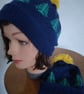 Christmas hat with Christmas tree motifs, Adult or child. Wool - Image 1