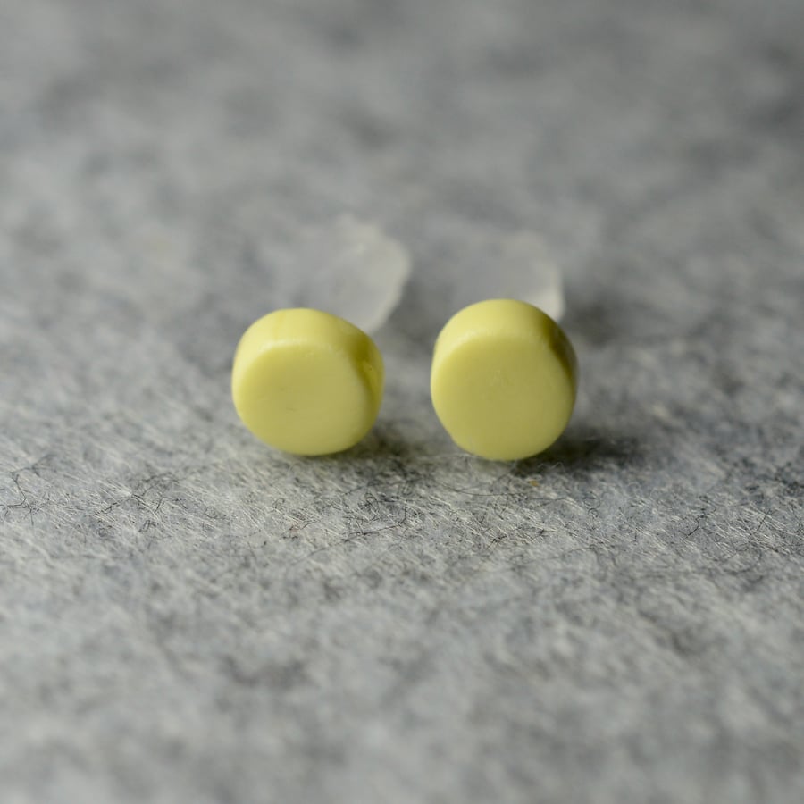 Pastel Yellow Polymer Clay Earrings 