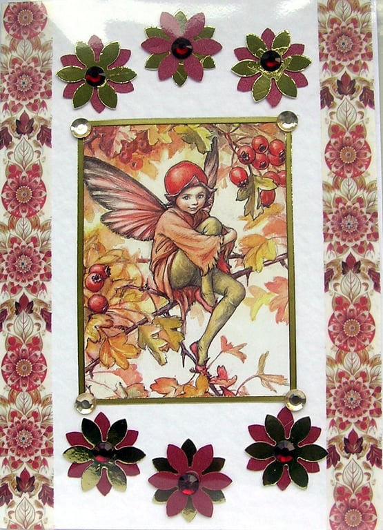 Fairy - Hand Crafted Decoupage Greeting Card - Blank - 3166