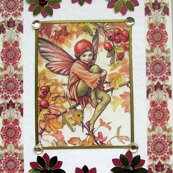 Fairy - Hand Crafted Decoupage Greeting Card - Blank - 3166
